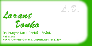 lorant donko business card