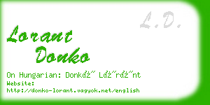 lorant donko business card